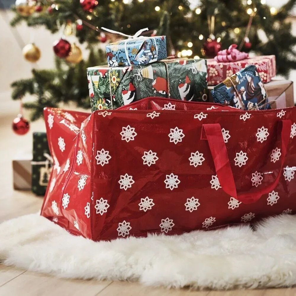 Ikea Bag Tote Vinterfint 2024 Red Large Storage Zipper New 405.776.98 Fast Ship - Picture 2 of 5